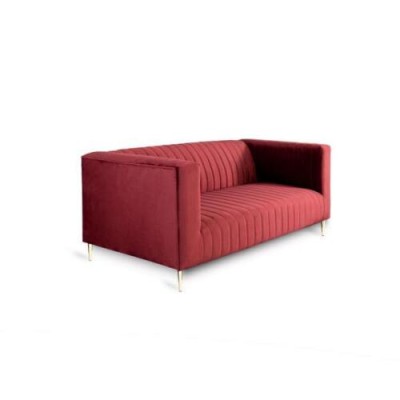 Sofa 2 Sitzer Rosa Wohnzimmer Modern Design Luxus Holz Möbel Polster Stoff Neu