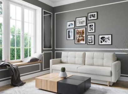 Sofa 3 Sitzer Weiß Sofas Sitz Wohnzimmer Modern Design Polster Stoff Luxus Neu