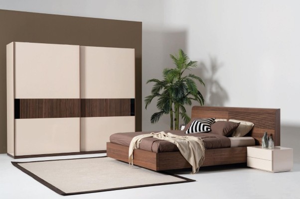 Дизайн Люкс Спальня Кровать 2x Тумбочки Комод Гарнитур Кровати 8шт. Набор