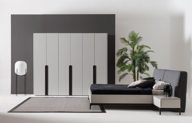 Кровать 2x Тумбочка Шкаф роскошная деревянная спальня гостиничное оборудование 4 предмета.