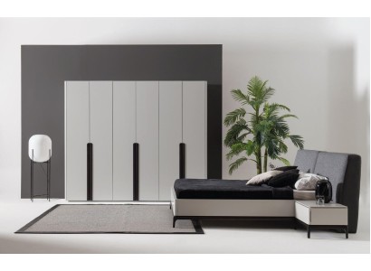 Кровать 2x Тумбочка Шкаф роскошная деревянная спальня гостиничное оборудование 4 предмета.