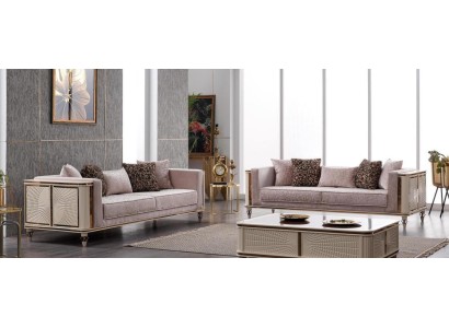 Sofa Couch Polster Möbel Designer Couchen 3+3 Sitzer Textil Big Sofas