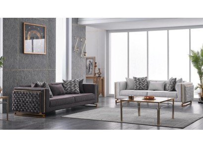 Modern Sofa Set 2 tlg Wohnzimmer Luxus Sofagarnitur 3+3 Sitzer Möbel