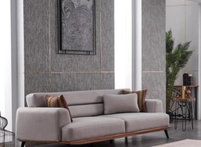 Sofa Couch 3 Sitzer Dreisitzer Polster Möbel Textil Moderner Samt 235cm