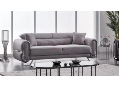 Sofa 3 Sitz Textil Möbel Stil Modern Wohnzimmer Polstersofa Luxus Couch