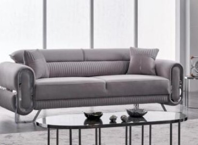 Sofa 3 Sitz Textil Möbel Stil Modern Wohnzimmer Polstersofa Luxus Couch