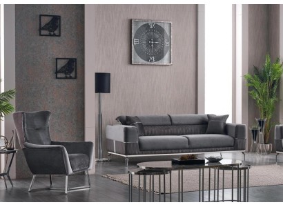 Sofa Set 2 tlg Wohnzimmer Komplett Sofagarnitur 3+1 Sitzer Polster Möbel Textil